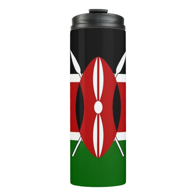 Thermal Tumbler with flag of Kenya (Front)