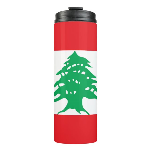 Thermal Tumbler with flag of Lebanon (Front)