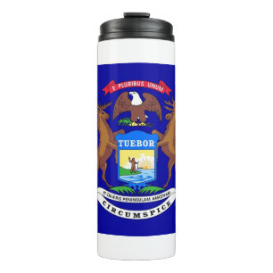 Thermal Tumbler with flag of Michigan, USA