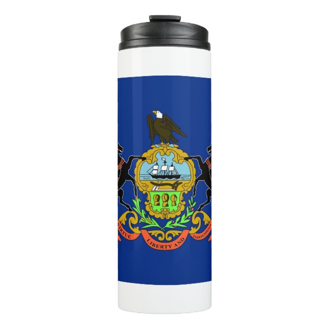 Thermal Tumbler with flag of Pennsylvania, USA (Front)