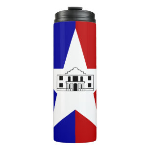 Thermal Tumbler with flag of San Antonio
