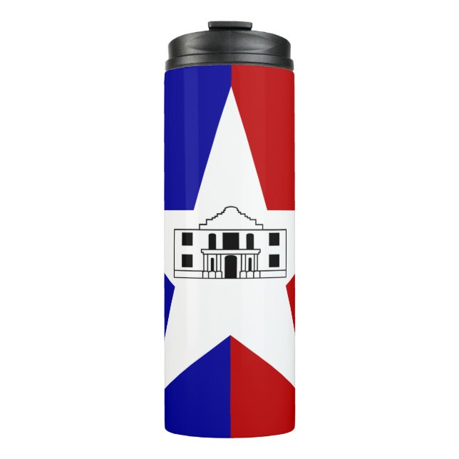 Thermal Tumbler with flag of San Antonio (Front)