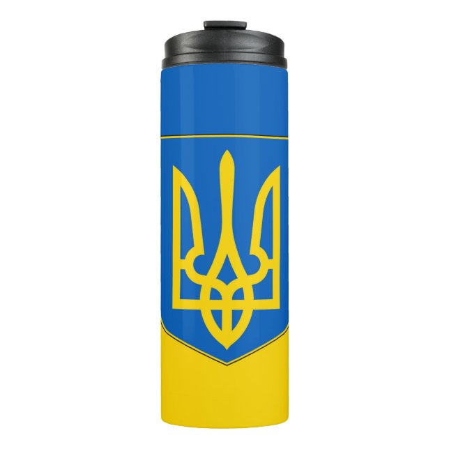 Thermal Tumbler with flag of Ukraine (Front)