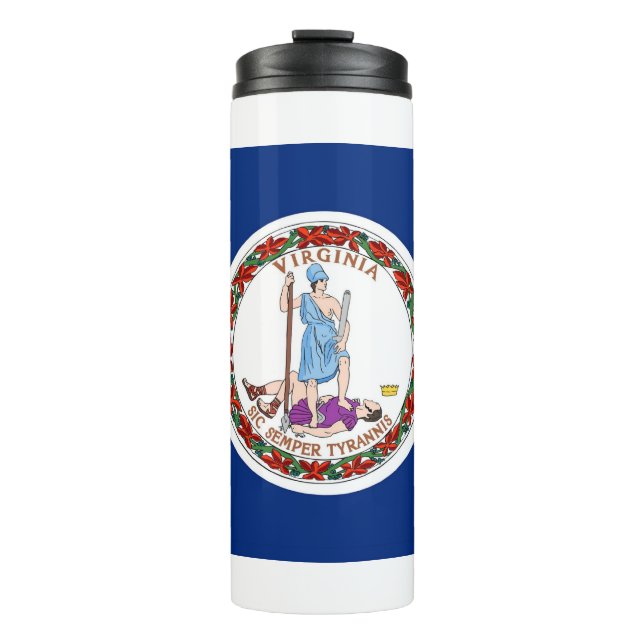 Thermal Tumbler with flag of Virginia State, USA (Front)