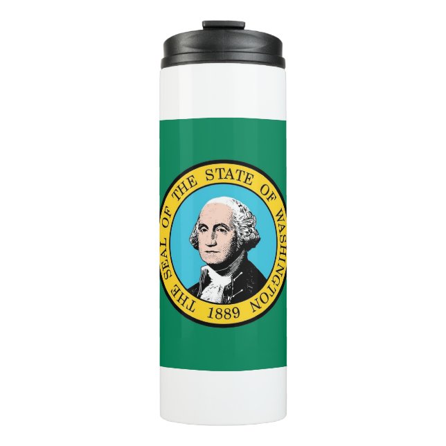 Thermal Tumbler with flag of Washington State, USA (Front)