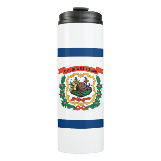Thermal Tumbler with flag of West Virginia, USA (Front)