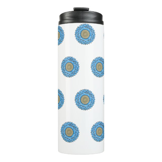 Thermal Tumbler with hand- drawn mandala design (Front)