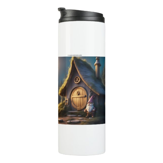 Thermal tumbler  with whimsical gnome design  (Rotated Right)