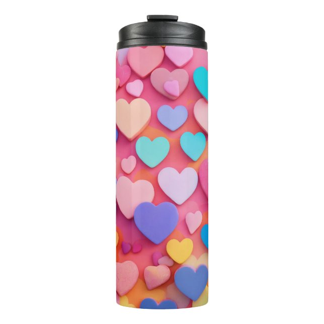 Thermal Water Bottle with Heart Design (Front)