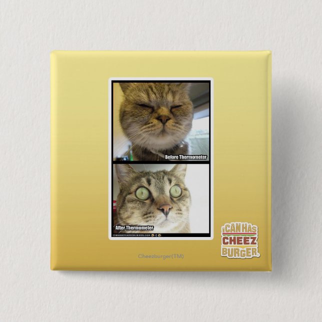 Thermometer 15 Cm Square Badge (Front)