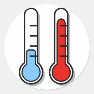 thermometer cold cold cold classic round sticker