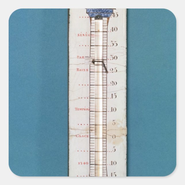 Thermometer surmounted with a phrygian bonnet square sticker (Front)