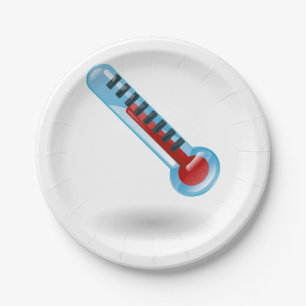Thermometer Temperature Paper Plates