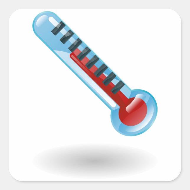 Thermometer Temperature Square Sticker (Front)