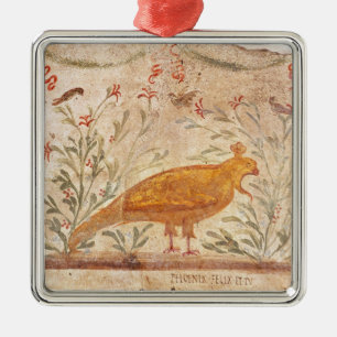 thermopolium  depicting phoenix and inscription metal tree decoration