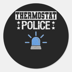Thermostat Office Heat Summer Temperature Classic Round Sticker