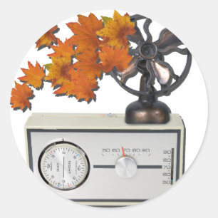 ThermostatHeaterFanLeaves052215 Classic Round Sticker