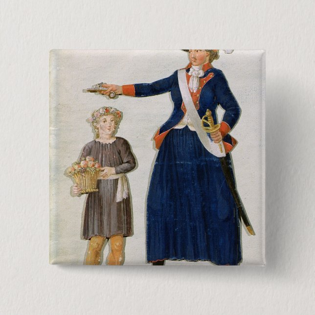 Theroigne de Mericourt 15 Cm Square Badge (Front)