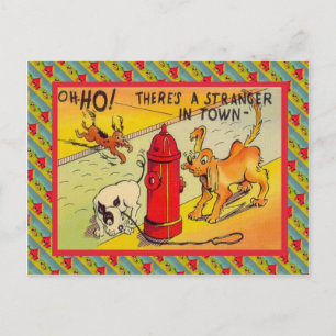 Ther's a stranger in town postcard