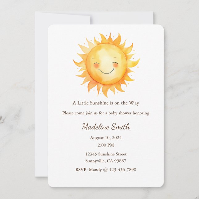 These a Little Sunsine is on the Way Invitations  (Front)