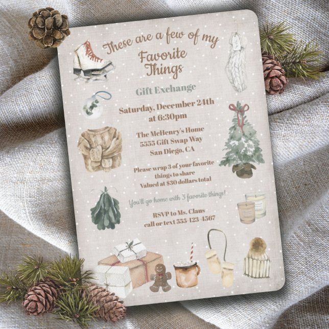 These are a few Favourite Things Gift Exchange Invitation (Creator Uploaded)