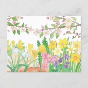 These Are the Spring Flowers that Radiate Joy  Holiday Postcard