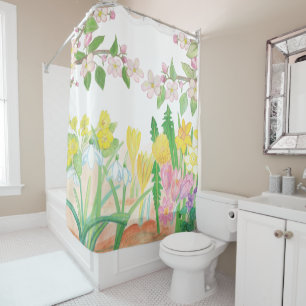 These Are the Spring Flowers that Radiate Joy   Shower Curtain