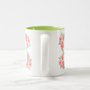 These are watercolor elegant roses Two-Tone coffee mug