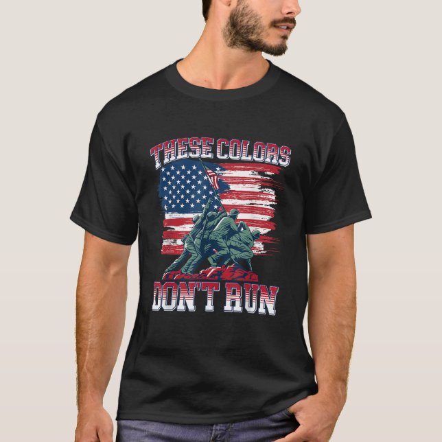 These colour don t run American Flag T-Shirt (Front)