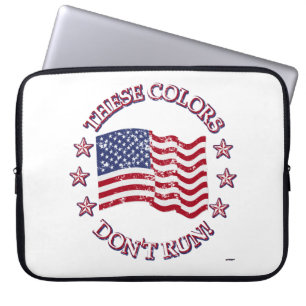 These Colours Don't Run! American Flag & Stars Laptop Sleeve
