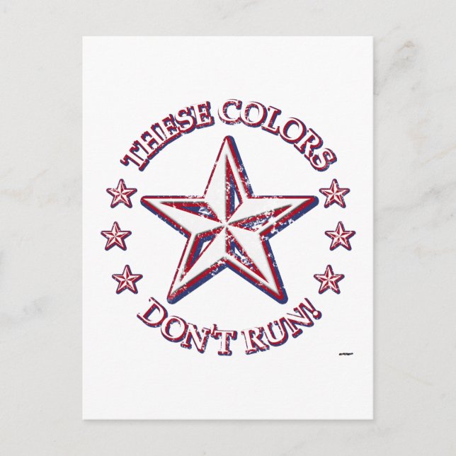 These Colours Don't Run! Star Postcard (Front)