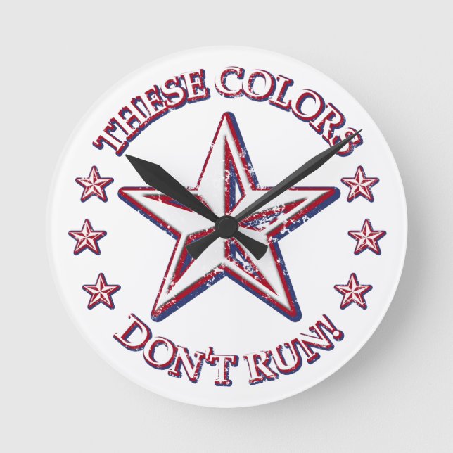These Colours Don't Run! Star Round Clock (Front)