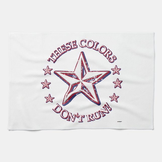 These Colours Don't Run! Star Tea Towel (Horizontal)