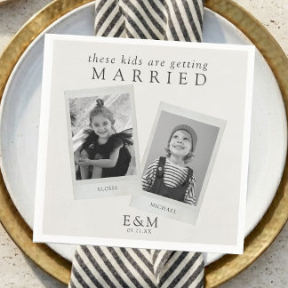 These Kids Are Getting Married Minimalist Wedding Napkin