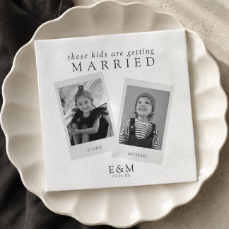 These Kids Are Getting Married Minimalist Wedding Napkin