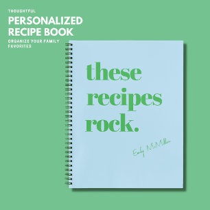 These Recipes Rock Blue Recipe Book Personalized