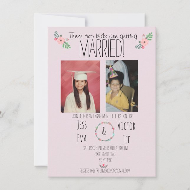 These two kids are getting married! invitation (Front)