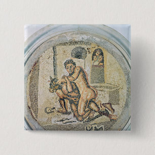Theseus wrestling with the Minotaur 15 Cm Square Badge