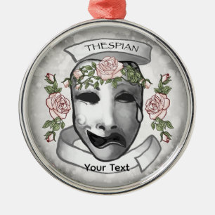 Thespian Actor Masks Metal Ornament