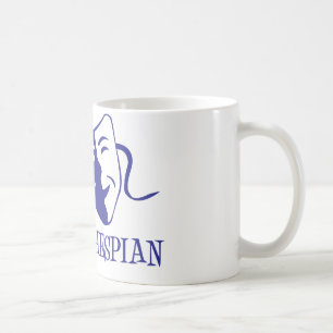 thespian blue coffee mug