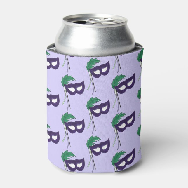 Thespian Drama Theatre Masquerade Mask Mardi Gras Can Cooler (Can Front)