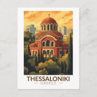Thessaloniki Greece Agios Pavlos Travel Art Retro