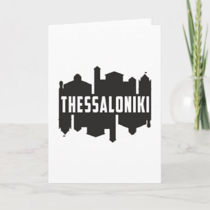 Thessaloniki Greece City Skyline Funny Gift Idea Card