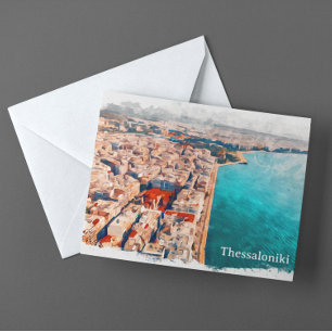 Thessaloniki Greece Panorama View Postcard