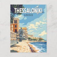 Thessaloniki Greece Travel Art Vintage