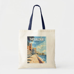 Thessaloniki Greece Travel Art Vintage Tote Bag