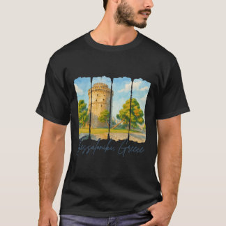 Thessaloniki Greece Travel Brushstroke Thessalonik T-Shirt