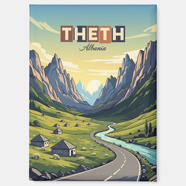 Theth Albania Travel Magnet (Front)