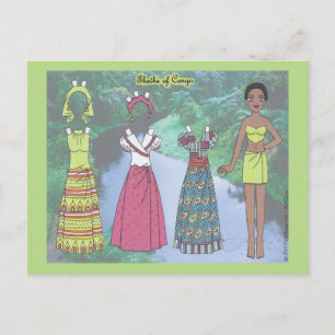 Thethe of Congo Paper Doll Postcard
