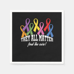They All Matter Cancer Awareness Ribbon Gift Napkin